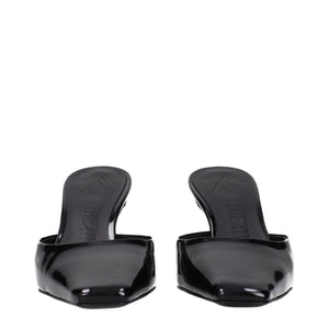 The Attico Black Leather Sandals