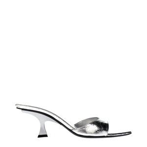 The Attico Gray Leather Sandals