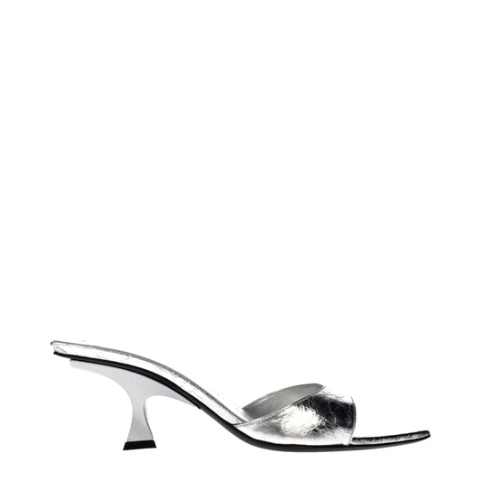 The Attico Gray Leather Sandals