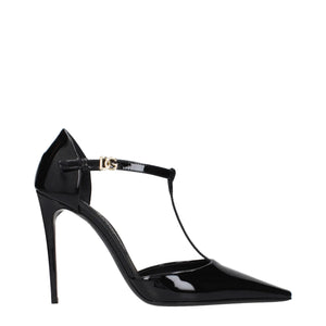 Dolce & Gabbana Black Leather High Heel Pumps
