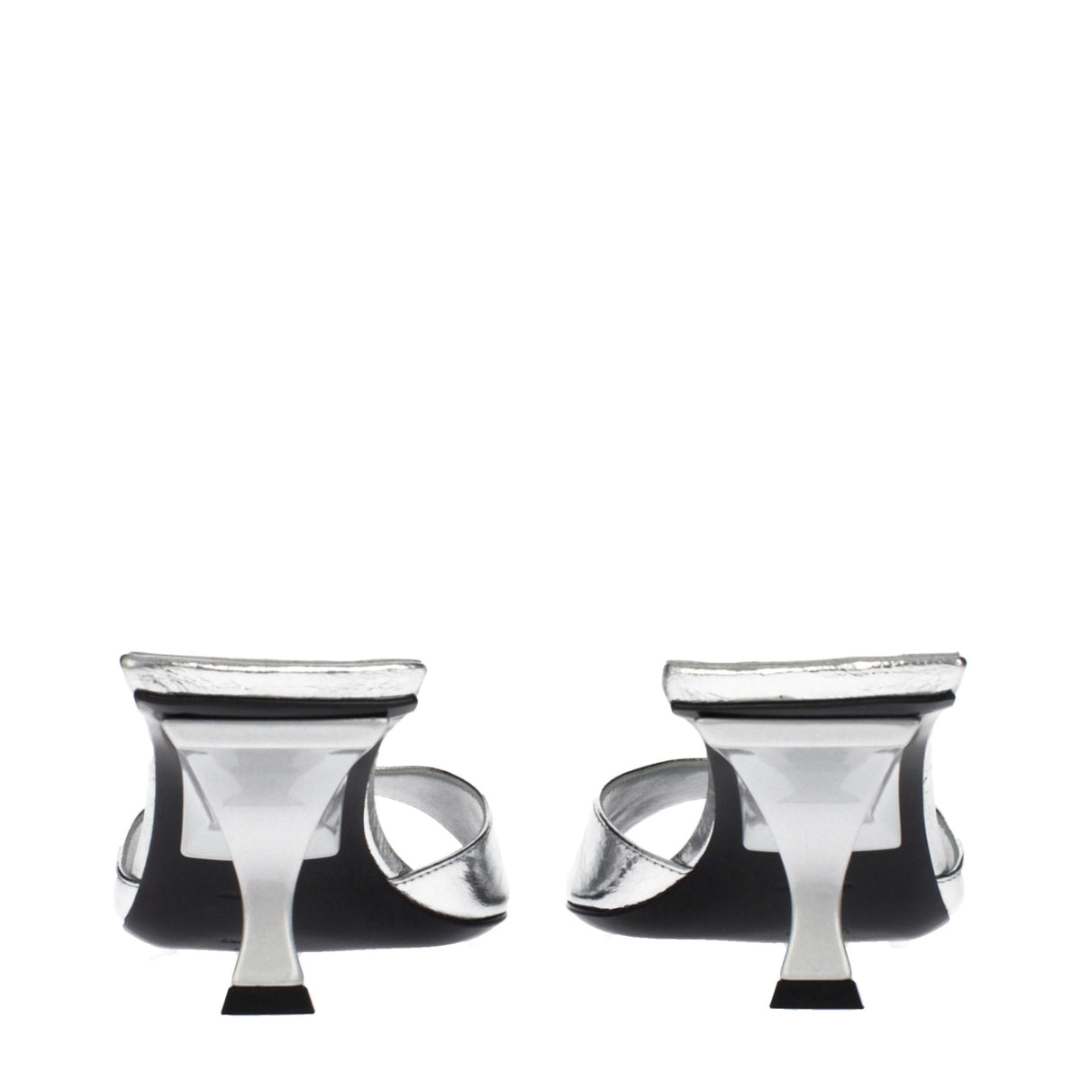 The Attico Gray Leather Sandals