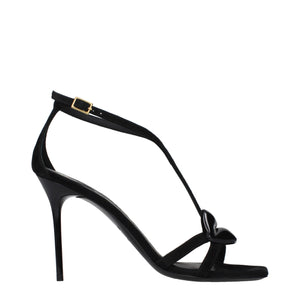 Balmain Black Leather Stiletto Heel Sandals