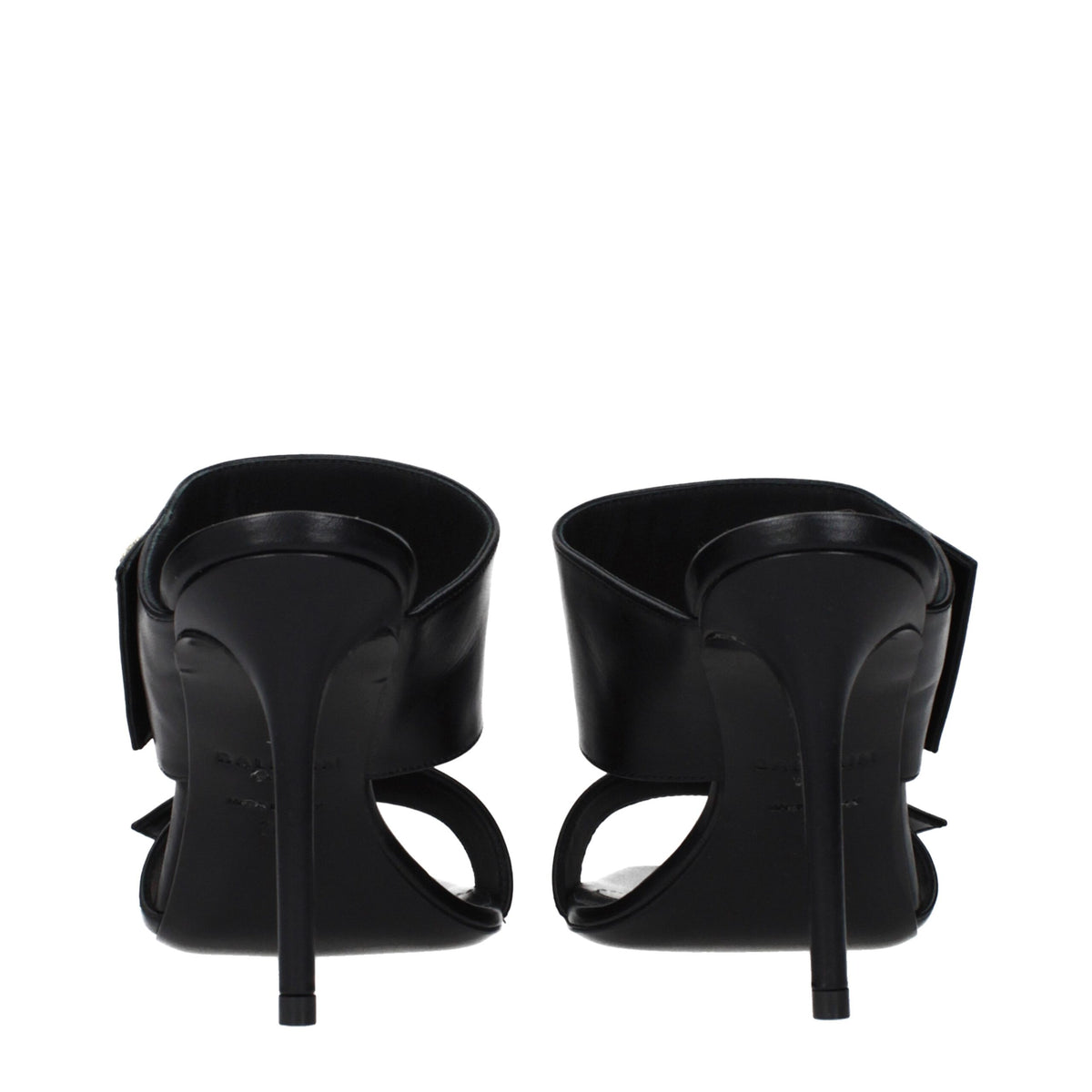 Balmain Black Leather Stiletto Heel Sandals