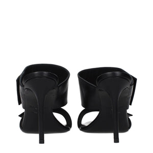 Balmain Black Leather Stiletto Heel Sandals