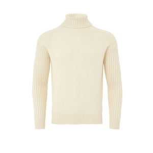 Gran Sasso White Wool Turtleneck