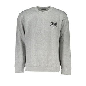 Cavalli Class Grigio Polyester Men Sweatshirt