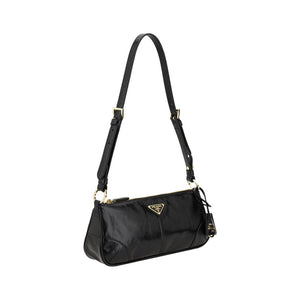 Prada Black Calf Leather Bos Taurus Shoulder Bag