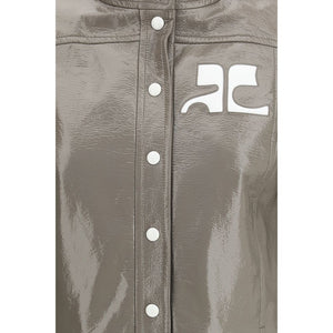 Courrèges Gray Cotton Full-Length Jacket