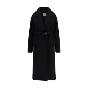 Max Mara Black Fleece Wool Coat