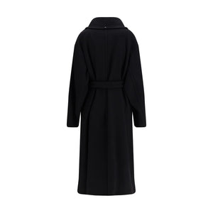 Max Mara Black Fleece Wool Coat