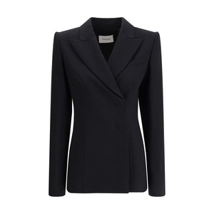 Max Mara Black Fleece Wool Coat
