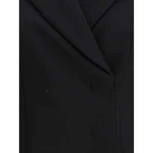 Max Mara Black Fleece Wool Coat
