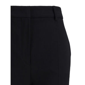 Max Mara Black Fleece Wool Flared Pants