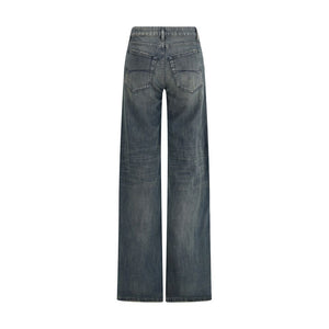 Balenciaga Blue Cotton Flared Jeans