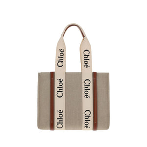 Chloé Beige Linen Shoulder Bag