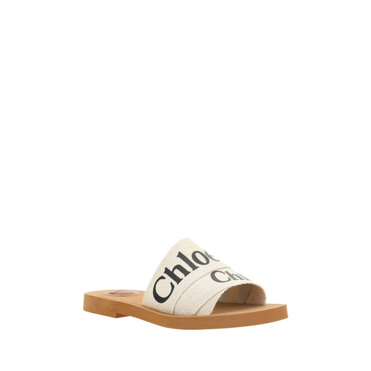 Chloé White Rubber Flat Sandals