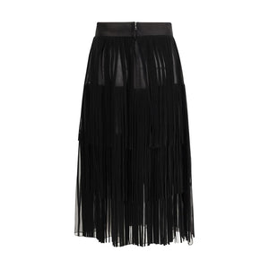 Dolce & Gabbana Black Silk Long Skirt