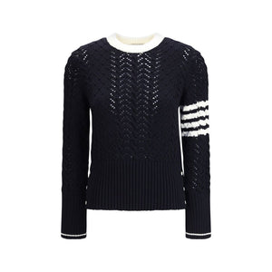 Thom Browne Blue Fleece Wool Sweatshirt