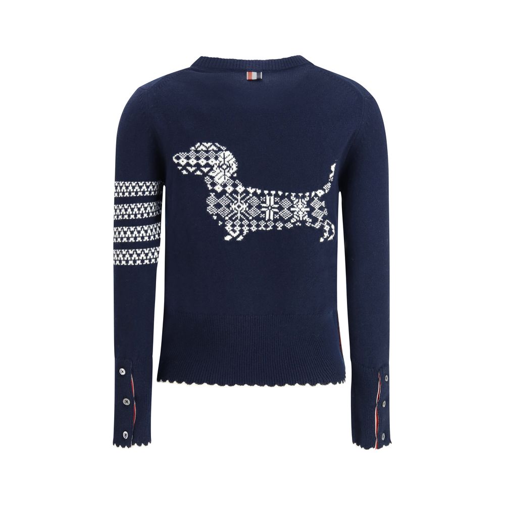 Thom Browne Blue Fleece Wool Sweatshirt