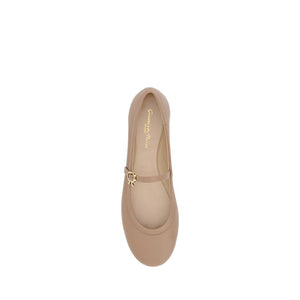Gianvito Rossi Beige Calf Leather Bos Taurus Ballet Flats