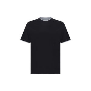 Brunello Cucinelli Black Cotton T-Shirt