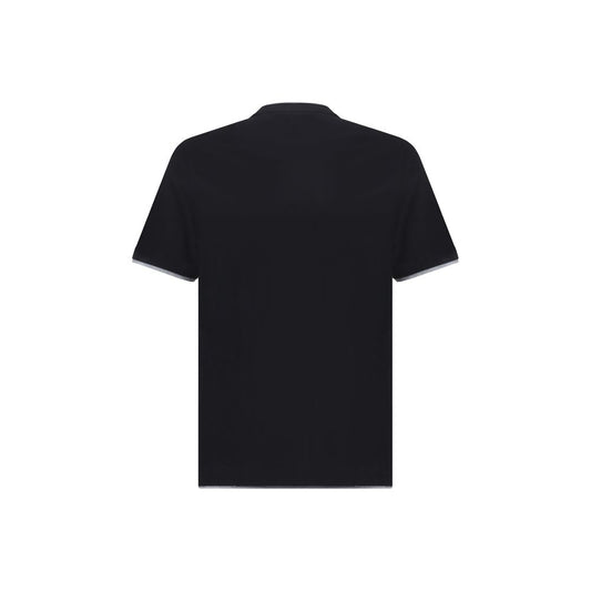Brunello Cucinelli Black Cotton T-Shirt