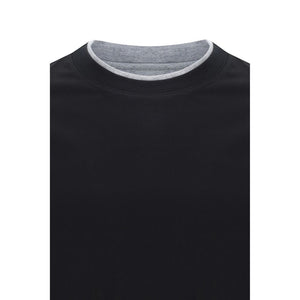 Brunello Cucinelli Black Cotton T-Shirt