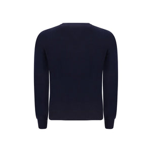 Brunello Cucinelli Blue Fleece Wool Sweatshirt