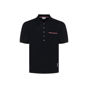 Thom Browne Blue Cotton Polo Shirt