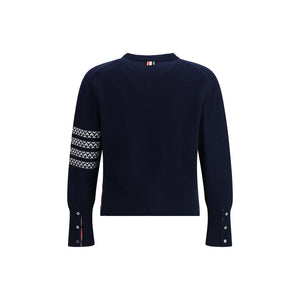 Thom Browne Blue Fleece Wool Sweatshirt