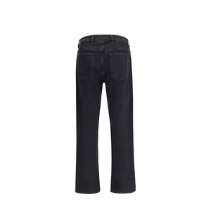Represent Black Cotton Straight-Leg Jeans