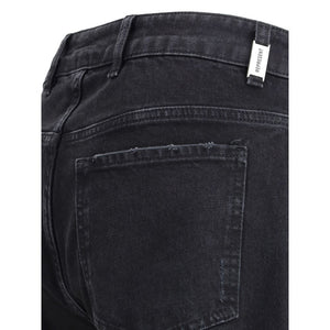 Represent Black Cotton Straight-Leg Jeans