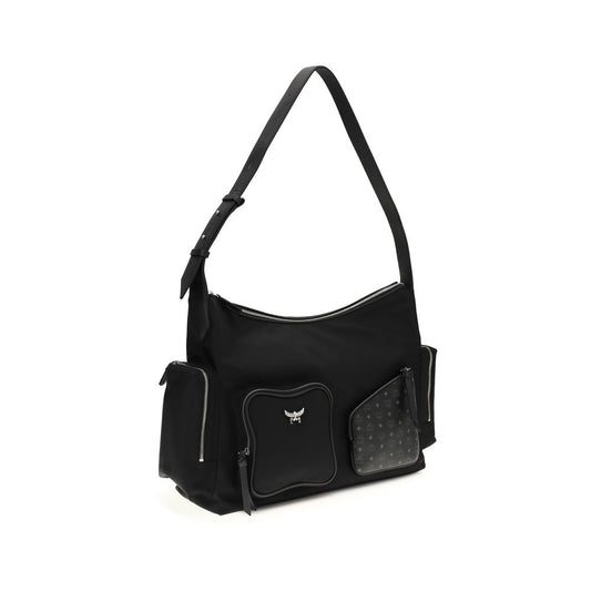 MCM Black Fabric Shoulder Bag