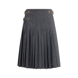 Prada Gray Mohair Long Skirt