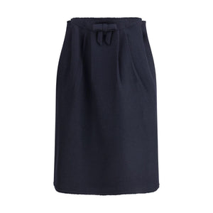 Prada Blue Fleece Wool Midi Skirt