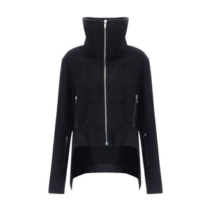 Rick Owens Black Fleece Wool Biker Jacket