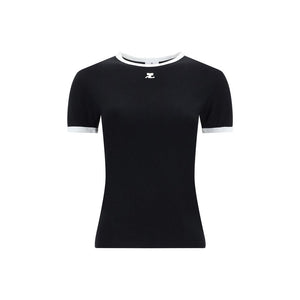 Courrèges Black Cotton T-Shirt