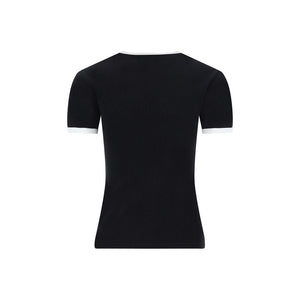Courrèges Black Cotton T-Shirt