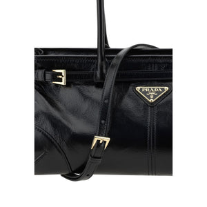 Prada Black Calf Leather Bos Taurus Shoulder Bag