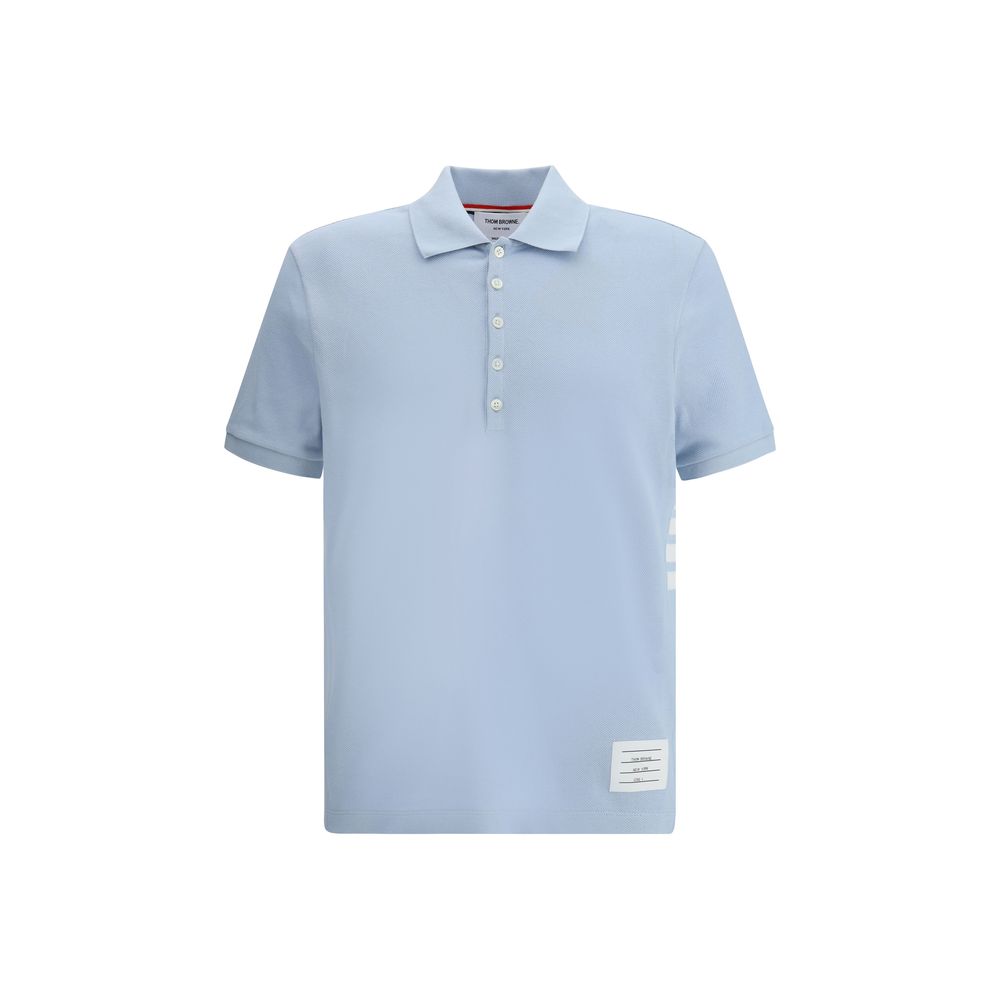 Thom Browne Light Blue Cotton Polo Shirt