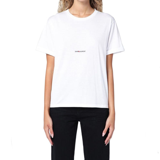Saint Laurent White Cotton T-Shirt