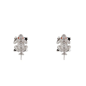 Lancaster White Silver Earrings