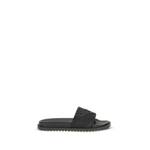 Fendi Black Rubber Sandals