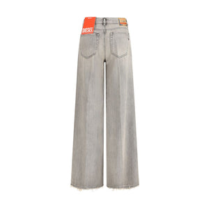 Diesel Gray Cotton Flared Jeans