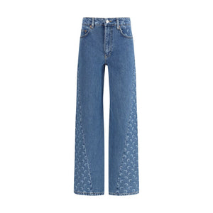 Marine Serre Light Blue Cotton Relaxed Fit Jeans