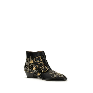 Chloé Black Calf Leather Bos Taurus Lace-Up Boots