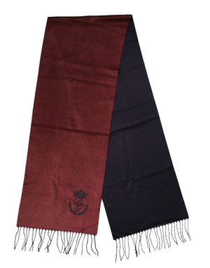 Dolce & Gabbana Maroon Silk Neck Wrap Shawl Fringes  Scarf