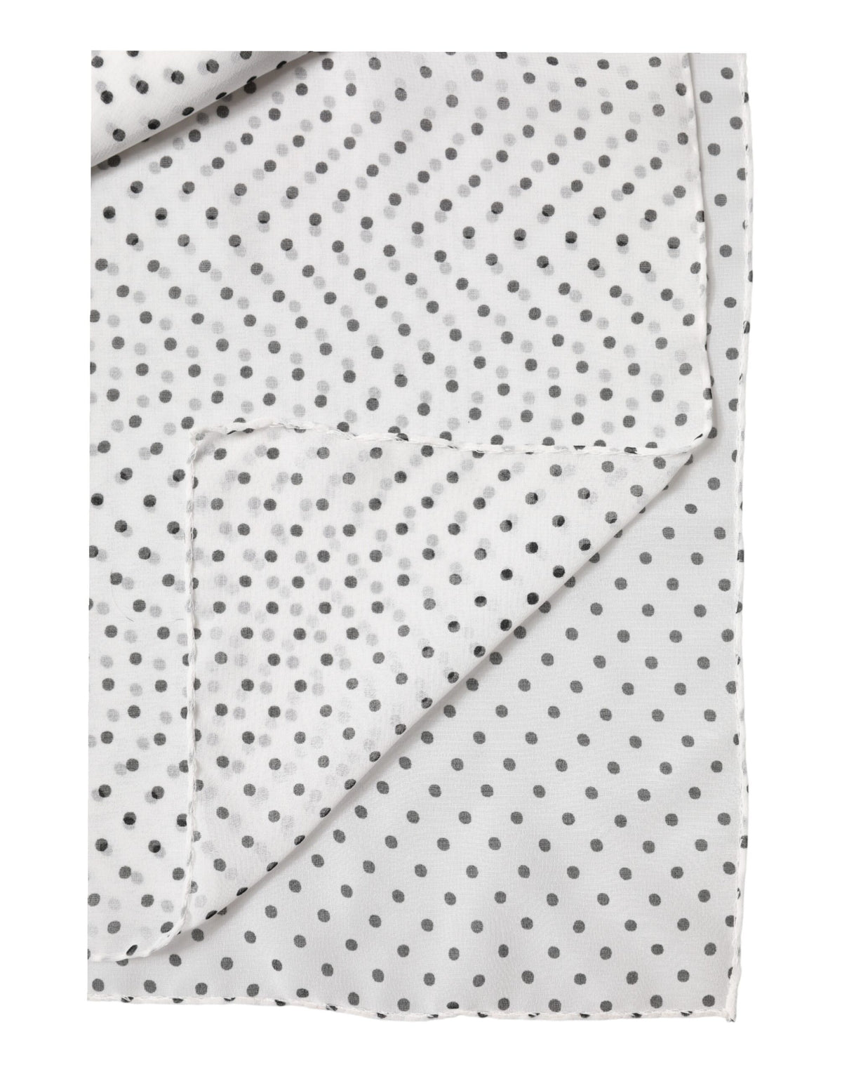 Dolce & Gabbana White Polka Dot Polyester Shawl Scarf