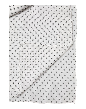 Dolce & Gabbana White Polka Dot Polyester Shawl Scarf