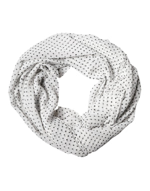 Dolce & Gabbana White Polka Dot Polyester Shawl Scarf